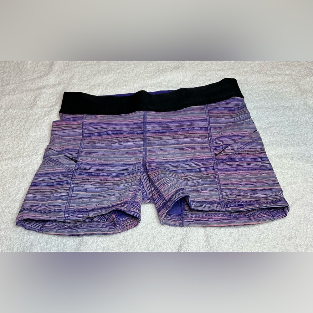 lululemon athletica Purple Striped Athletic Shorts